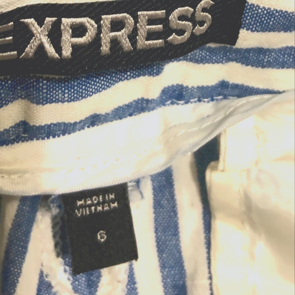 Exress Linen Striped Shorts - Picture 3 of 5